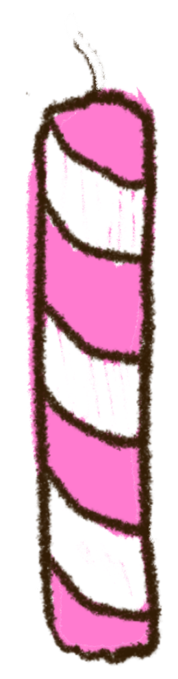 A striped candle